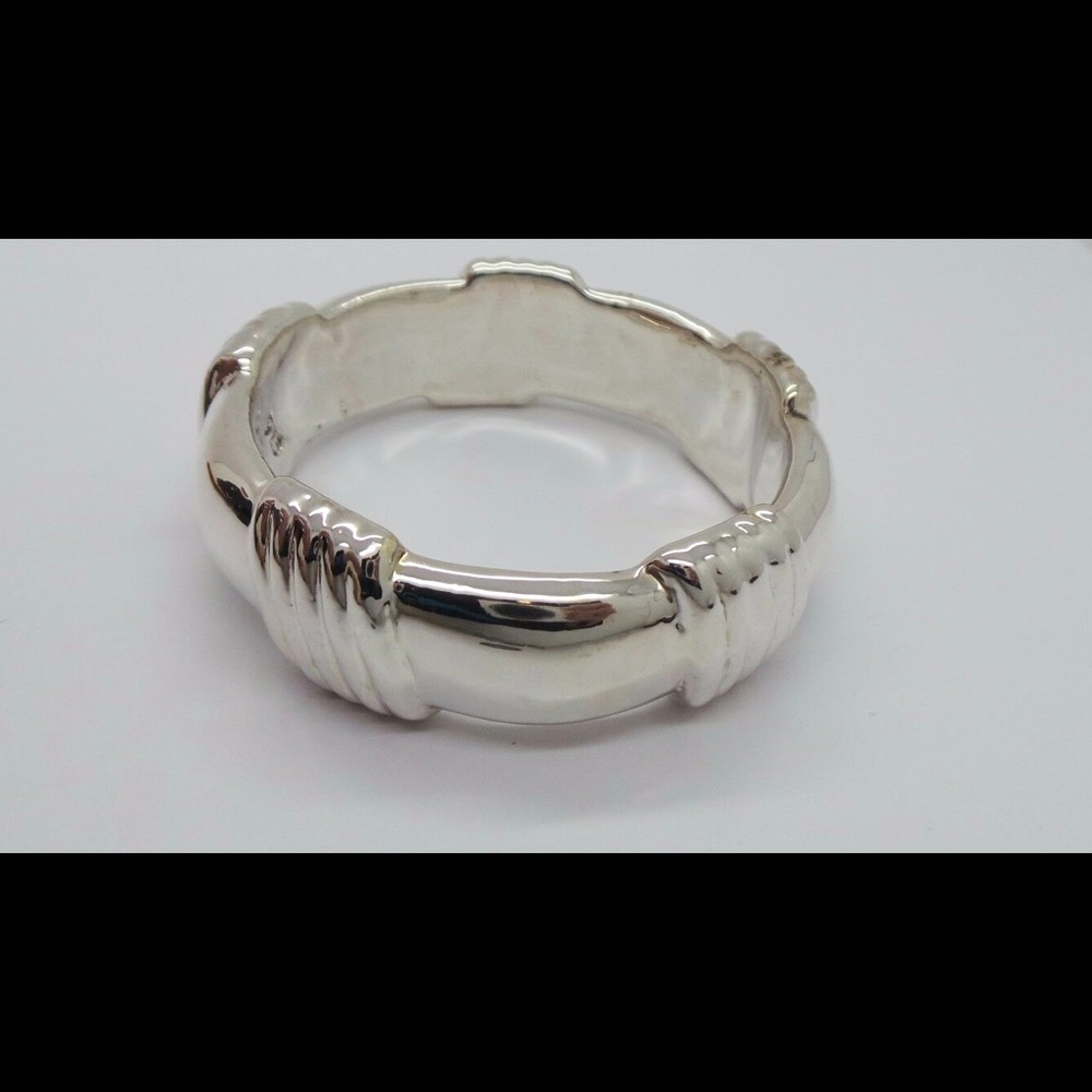925 Sterling Silver Big Solid Bangle Bracelet - image 3
